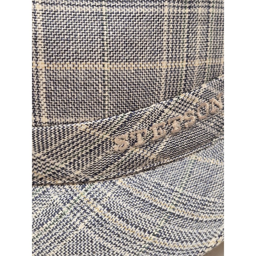 Stetson Fedora Hat Cap Fitted Men's M Gray Plaid Linen Lined Summer Casual - Picture 2 of 10